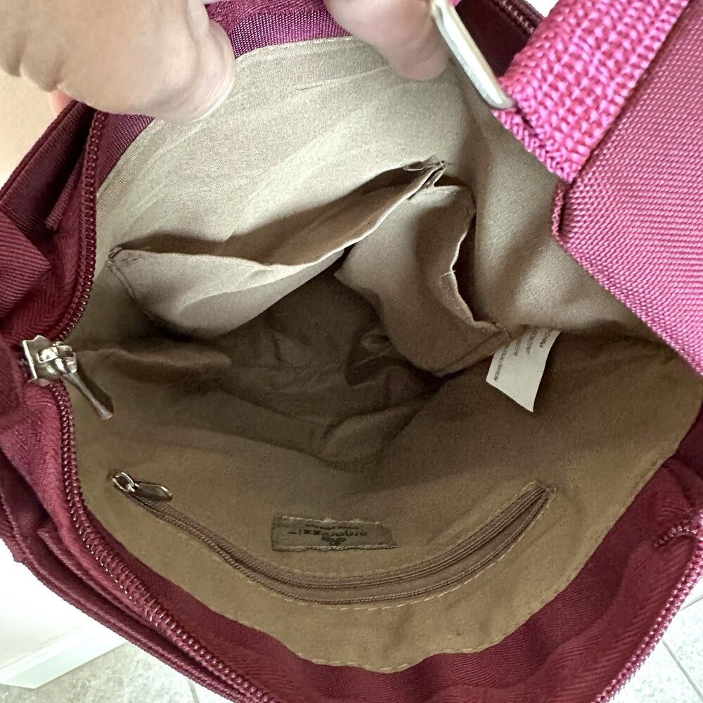 ORGANIZZI Crossbody Purse RFID Block Shoulder Bag Cell Phone Pockets Burgundy - Picture 4 of 7
